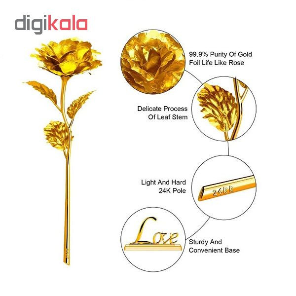 شاخه گل رز مدل Golden Rose 02
