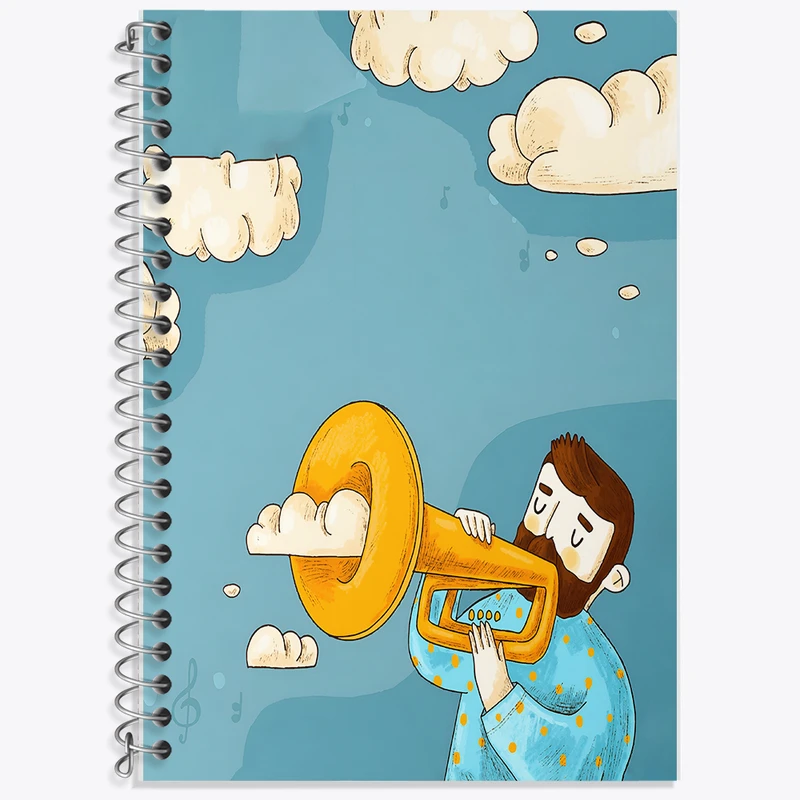 دفتر لغت 50 برگ خندالو طرح نوازنده ساکسیفون کد F8182