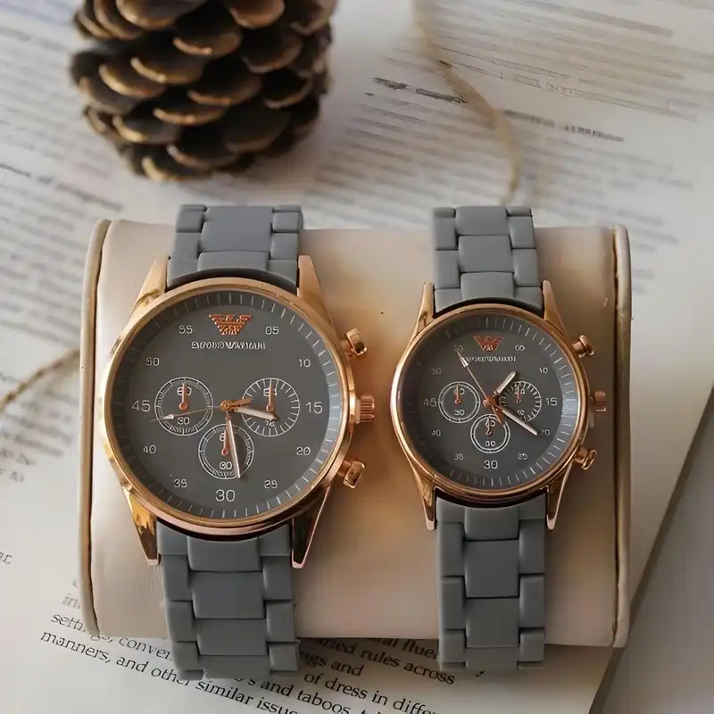 ست ساعت مچی عقربه ای زنانه و مردانه مدل تک موتور 013