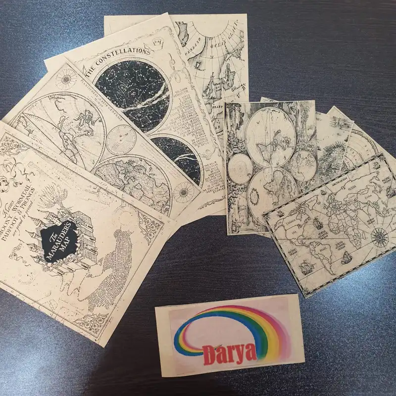 کاغذ رنگی دریا مدل اسکرپ بوک طرح نقشه وینتج کد 02 بسته 8 عددی