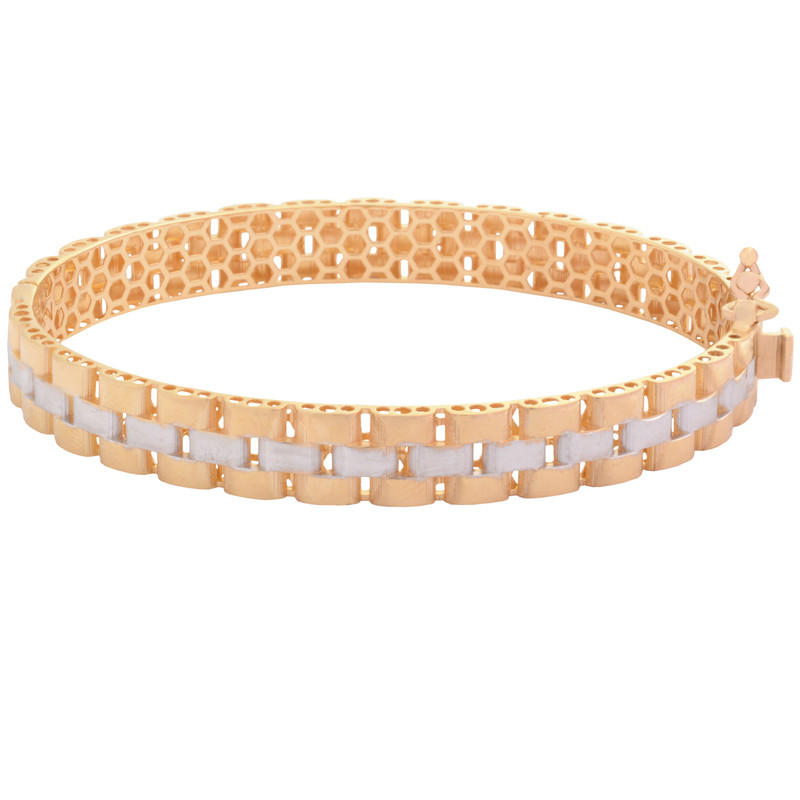 دستبند النگویی طلا 18 عیار زنانه طلای مستجابی مدل رولکسی کد 3