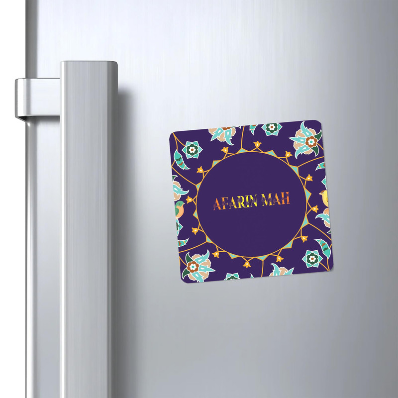 مگنت کاکتی طرح اسم آفرین ماه afarin mah مدل گل و بلبل کد mg10847