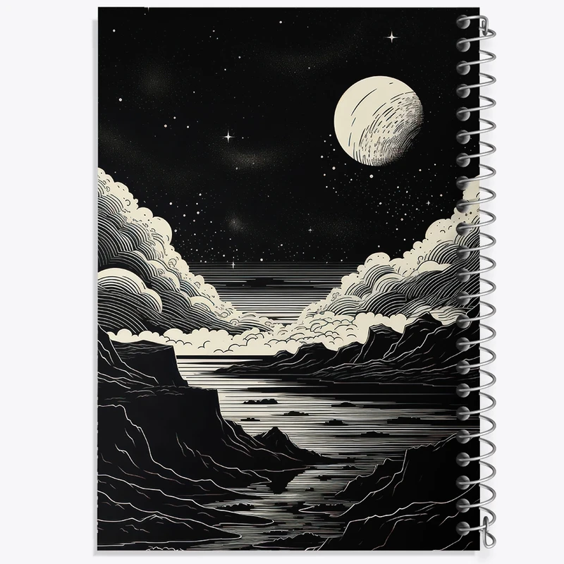 دفتر مشق 100 برگ خندالو طرح ماه (Moon) کد F2698
