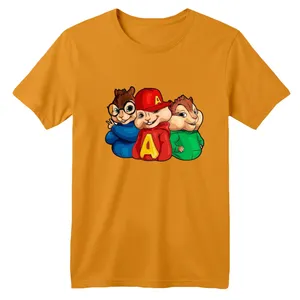 تی شرت آستین کوتاه بچگانه مدل آلوین و سنجاب ها رنگ پرتقالی