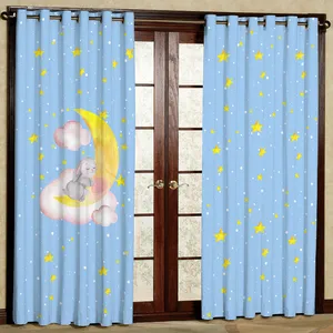 پرده مدل ماه و خرگوش هازان پانچی کد 4093 سایز 140x200 سانتی متر