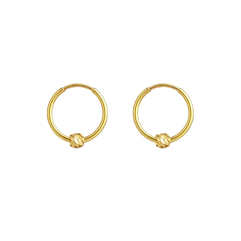 گوشواره حلقه‌ای طلا 18 عیار زنانه فرشته مدل تک گوی البرناردو S 