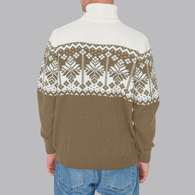 پلیور یقه اسکی مردانه مدل 817885326 طرح ترندیول