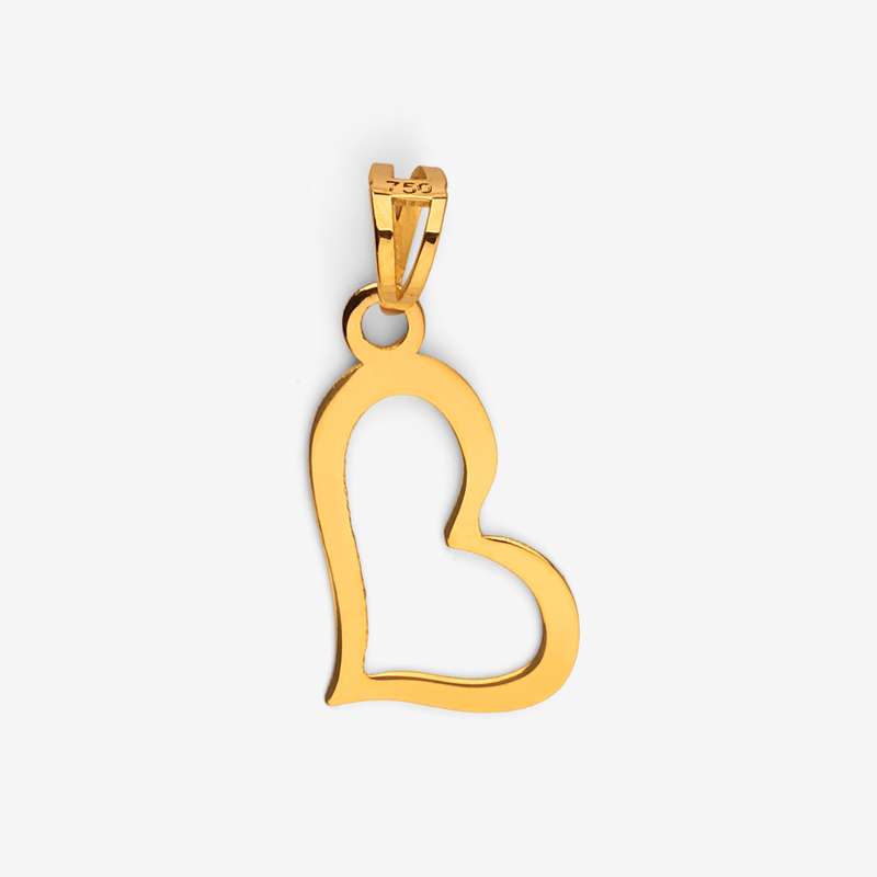 آویز گردنبند طلا 18 عیار زنانه نگین طرح قلب