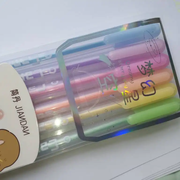 خودکار مدل نئونی پاستلی طرح آبنباتی بسته 6 عددی