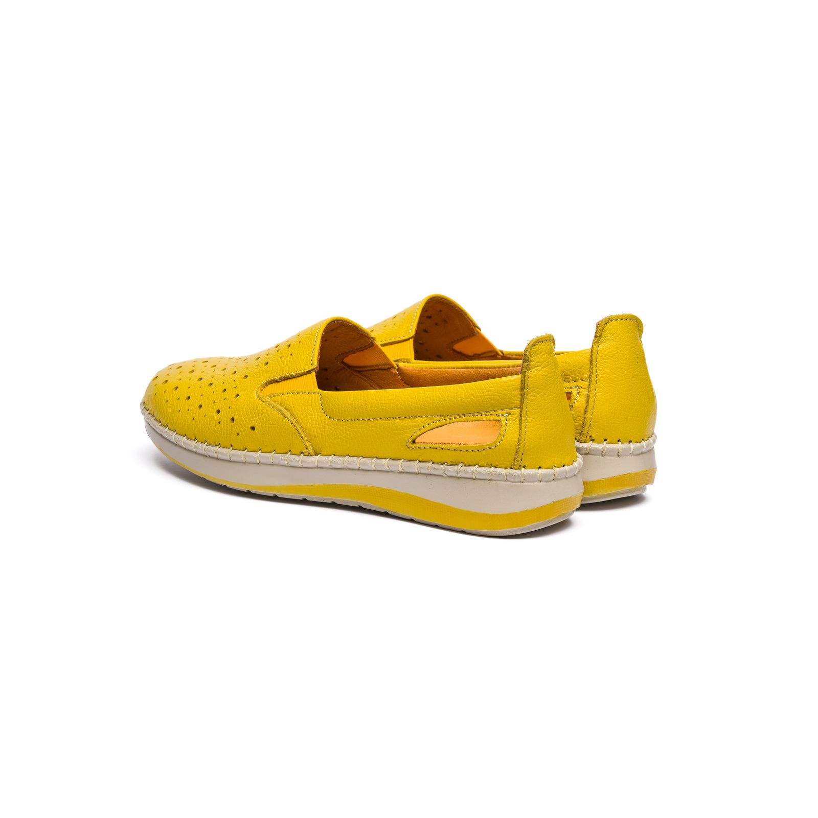 کفش طبی زنانه مدل مدل آنیس تابستانی تمام چرم رنگ زرد -  - 4