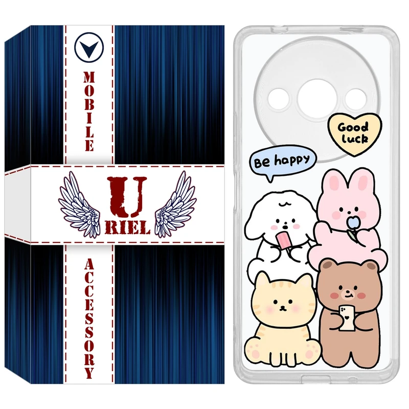 کاور یوریل مدل Clear کد 14 طرح خوشحال مناسب برای گوشی موبایل شیائومی Redmi A3 / A3x