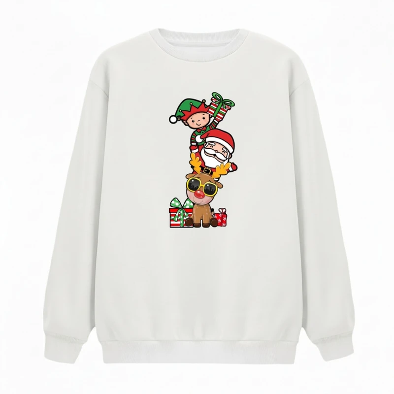 سویشرت زنانه مدل بابانوئل و گوزن کریسمس کد v3 