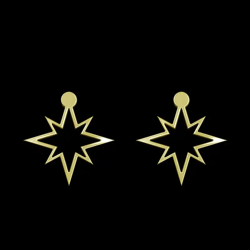 گوشواره طلا 18 عیار زنانه مدوپد مدل ستاره کد GA1-15542