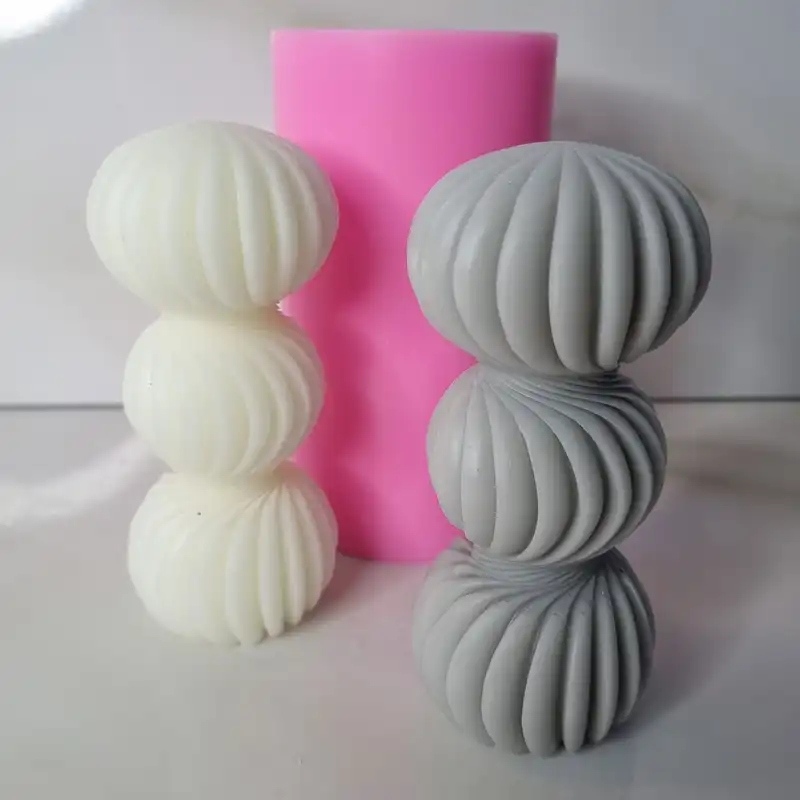 قالب شمع مدل ستون گوی پیچ طرح سه گوی شیاردار کد C12CM