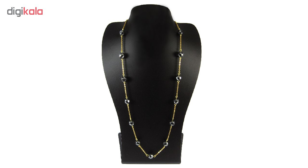 گردنبند استیل و سنگ حدید مانچو مدل sf001
