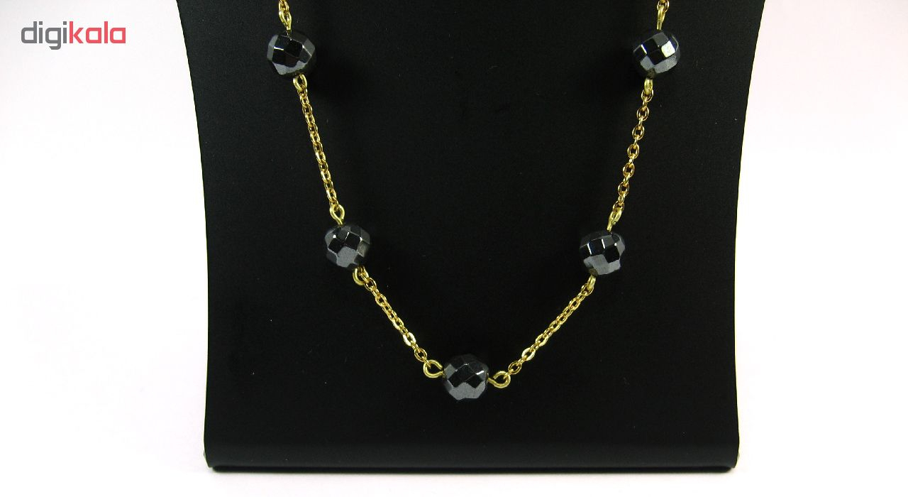 گردنبند استیل و سنگ حدید مانچو مدل sf001