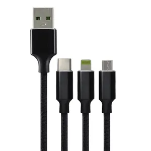 کابل تبدیل USB به Micro USB/Type-C/لایتنینگ بیاند مدل BA-918 3in1 طول 1 متر