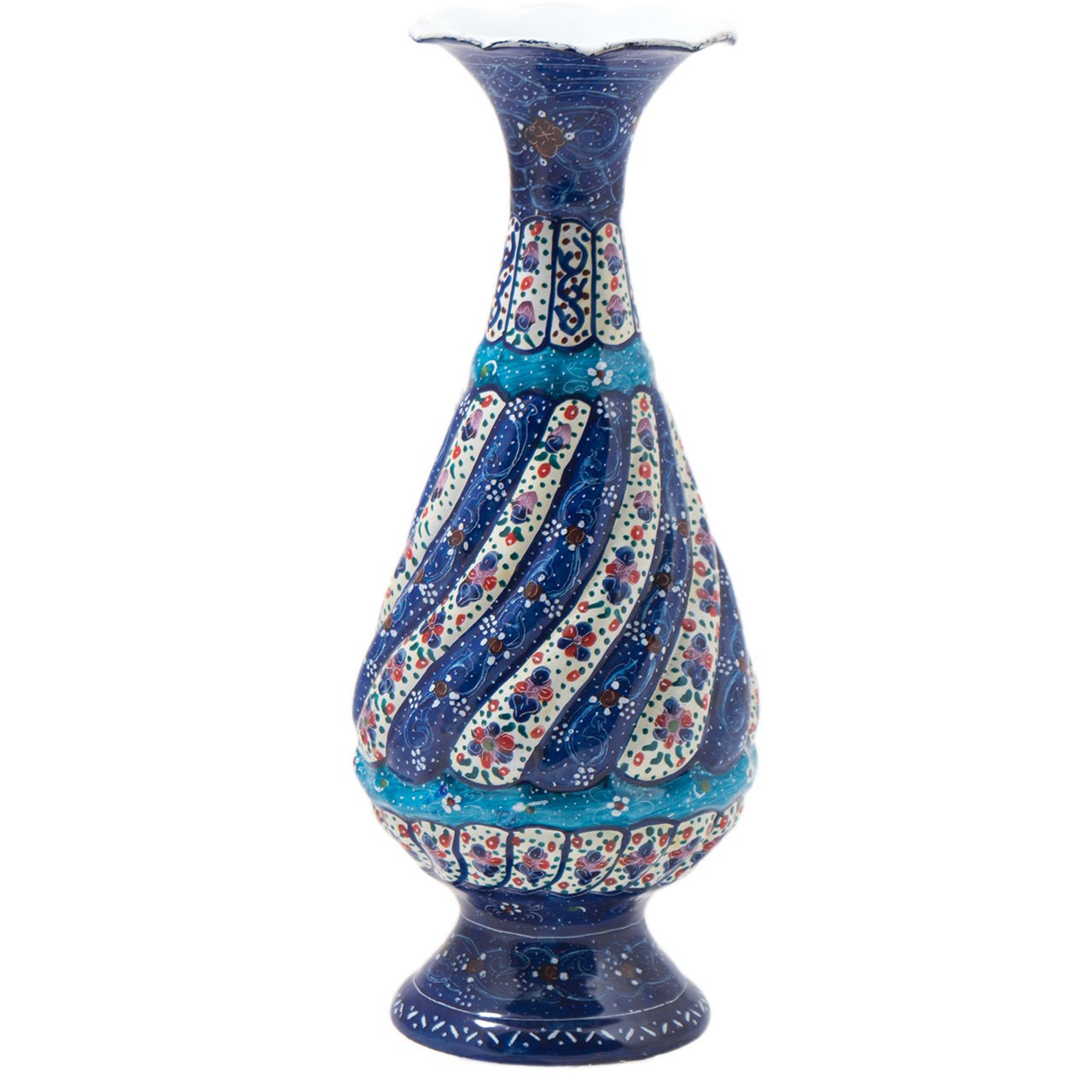 گلدان میناکاری مسی رستا طرح صراحی 108-12-102 ارتفاع 16 سانتی متر