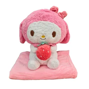 عروسک مدل ملودی توت فرنگی بدست کد A01 ارتفاع 50 سانتی متر به همراه پتو