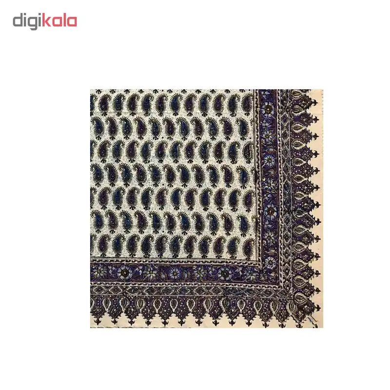 رومیزی قلمکار ممتاز اصفهان اثر عطريان طرح شش بته قاجار مدل G131سایز 100*100