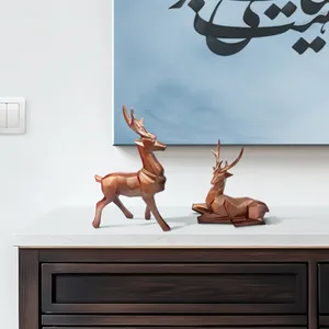 مجسمه طرح گوزن اوریگامی مدل c26 مجموعه 2 عددی