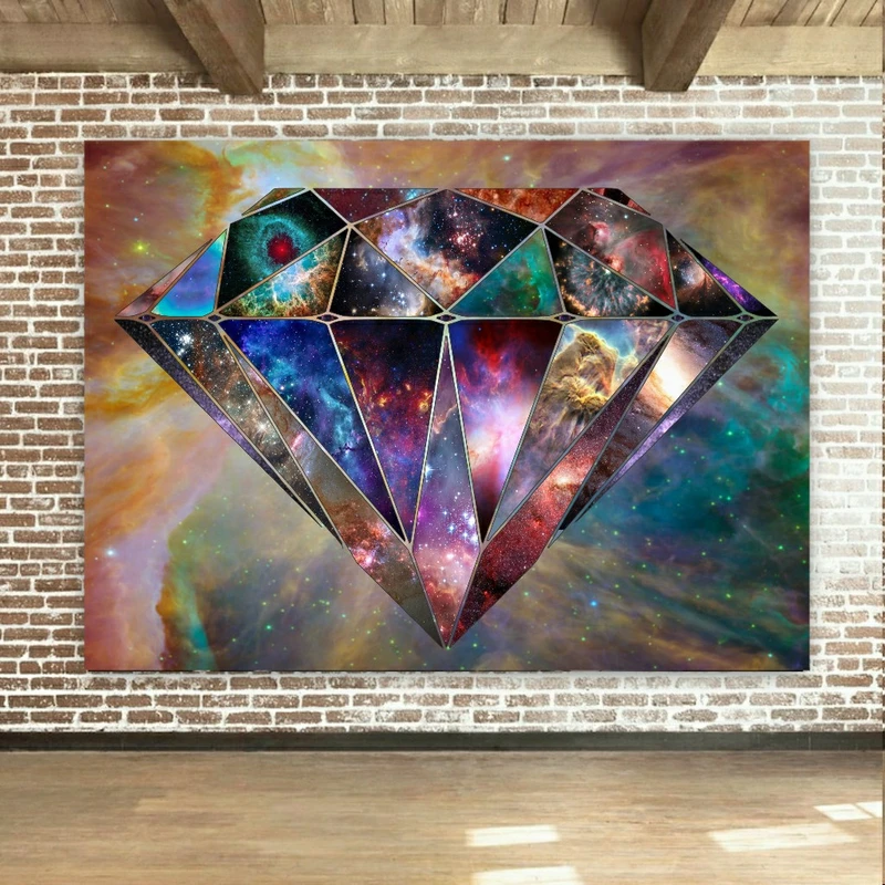 تابلو بوم طرح کهکشان مدل الماس رنگارنگ کد SDB2504