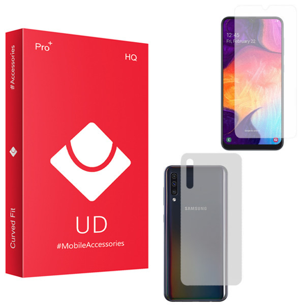 محافظ صفحه نمایش یو دی مدل HQ مناسب برای گوشی موبایل سامسونگ Galaxy A50 به همراه محافظ پشت گوشی