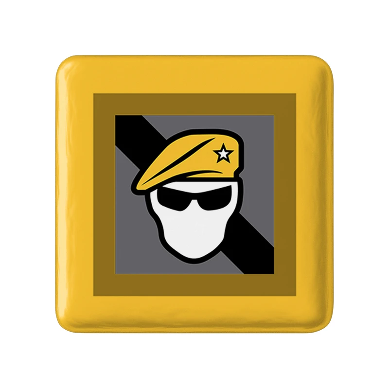 مگنت خندالو طرح recruit_yellow  بازی رینبو سیکس سیج  مدل مربعی کد 30367