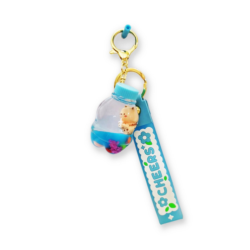 جاکلیدی دخترانه مدل آکواریومی طرح گربه شناور کیوت