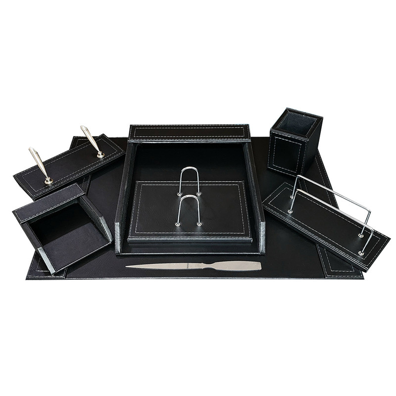 ست لوازم اداری رومیزی مدل دکو استایل DS902BL مجموعه 8 عددی