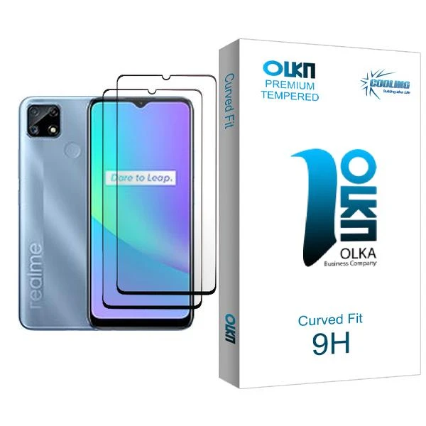 محافظ صفحه نمایش کولینگ مدل Olka Glass MIX002 مناسب برای گوشی موبایل ریلمی C25 بسته دو عددی