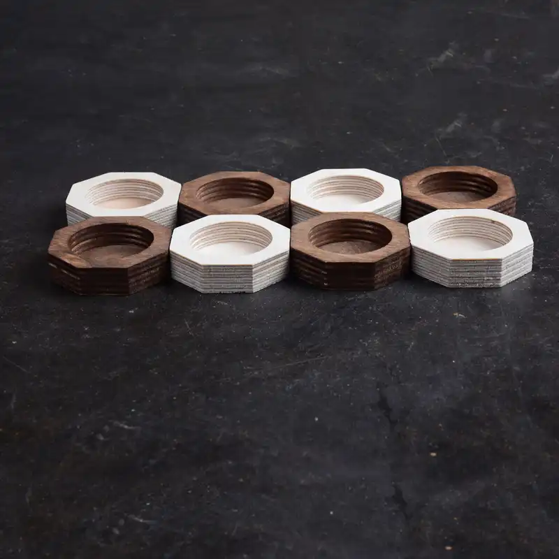 جاشمعی چوبی مدل 8 ضلعی کد 1247 مجموعه 8 عددی