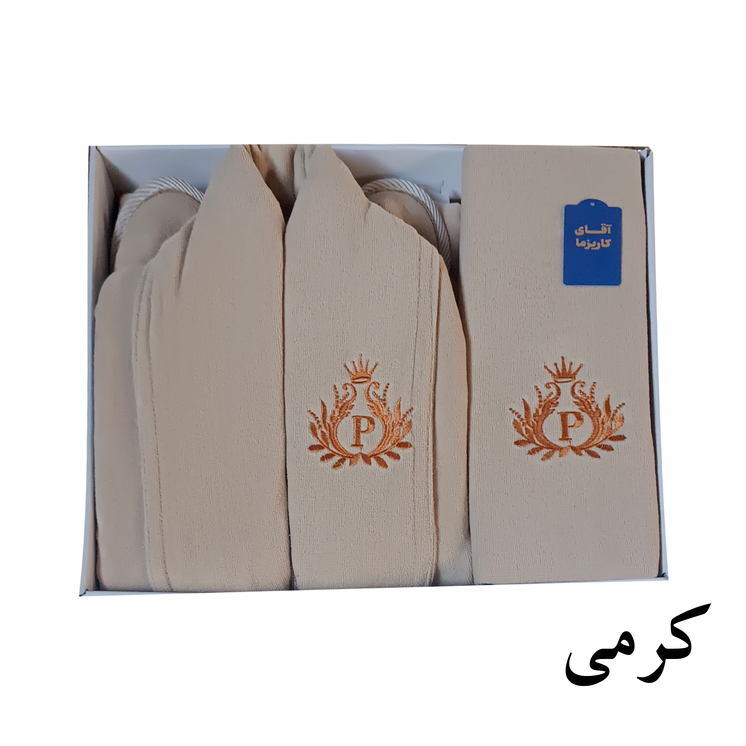 سرویس حوله پالتویی 3 تکه آقای کاریزما مدل فلور کد 1 سایز 125