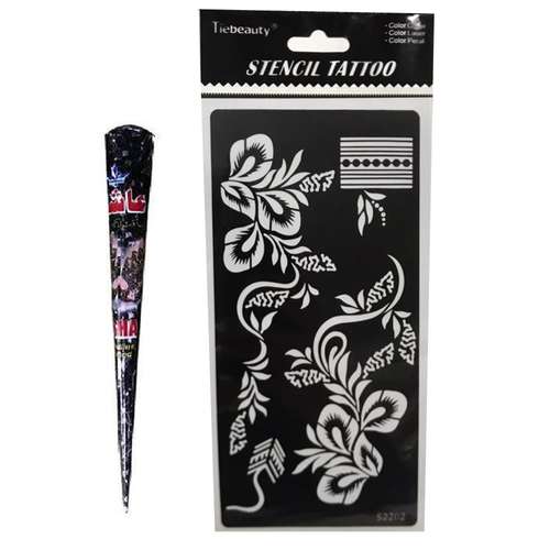 شابلون تتو و حنا طراحی کد 211 بسته 2 عددی