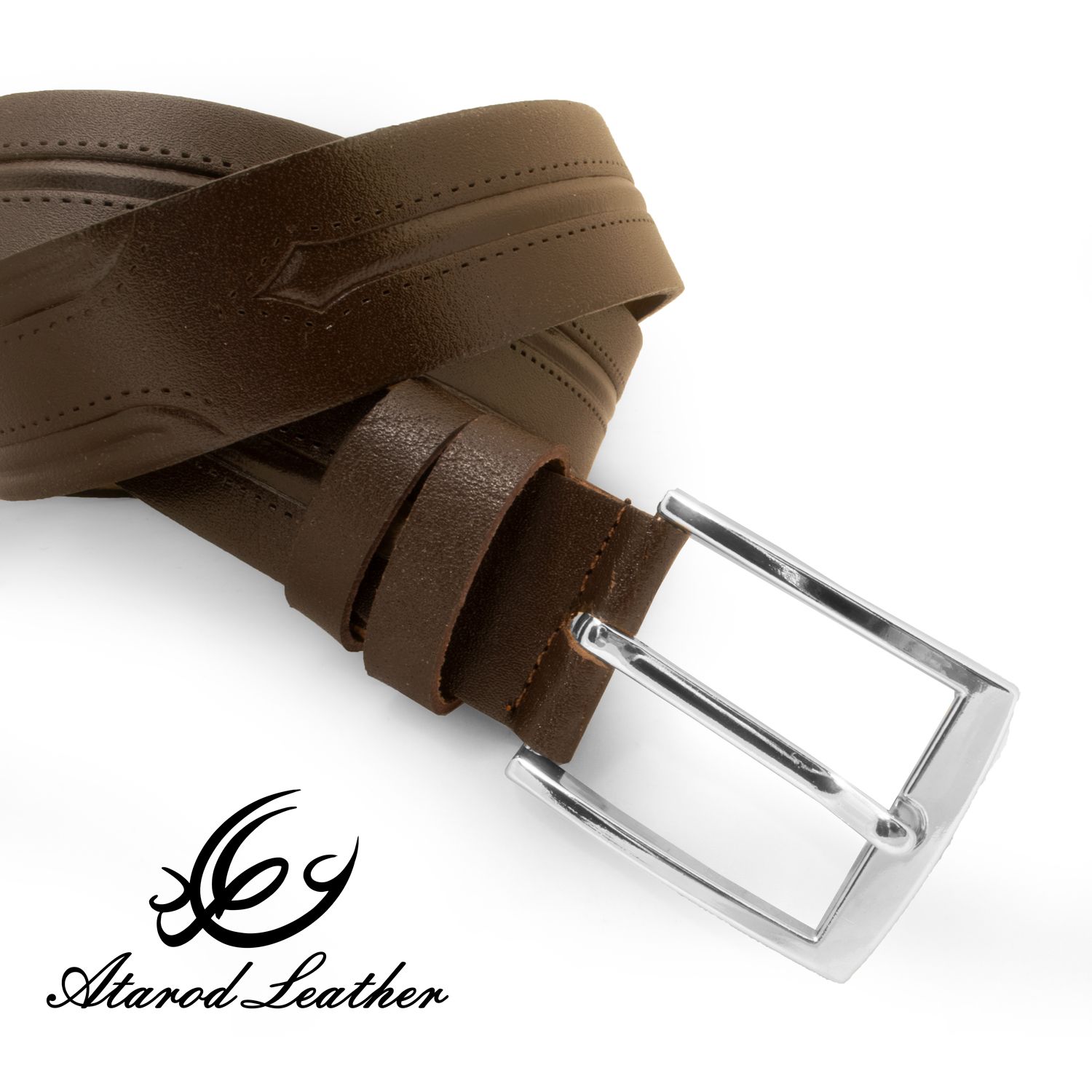 کمربند مردانه چرم عطارد مدل چرم طبیعی گاومیش کد B59 -  - 6