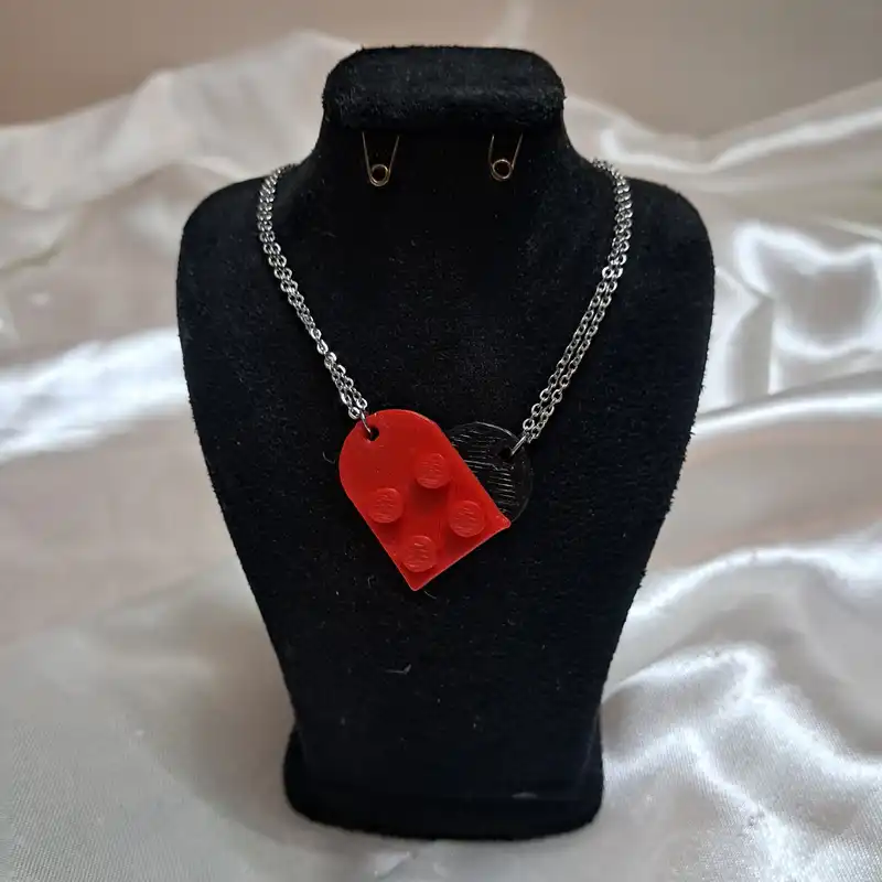 گردنبند زنانه مدل دوستی لوگو قلبی مجموعه  دو عددی