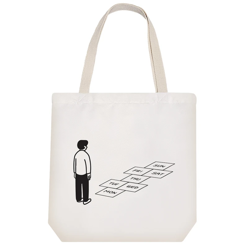 ساک خرید پارچه ای خندالو طرح روتین هفته مدل توت بگ کد 6952