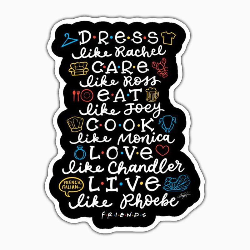 استیکر لپ تاپ و موبایل بووم طرح سریال Friends مدل متن کد ET77