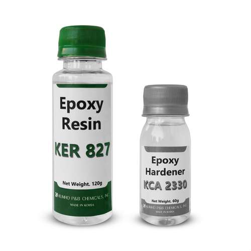 رزین اپوکسی کومهو پی اند بی کمیکالز مدل نیمه غلیظ کد KER827 وزن 180 گرم به همراه هاردنر