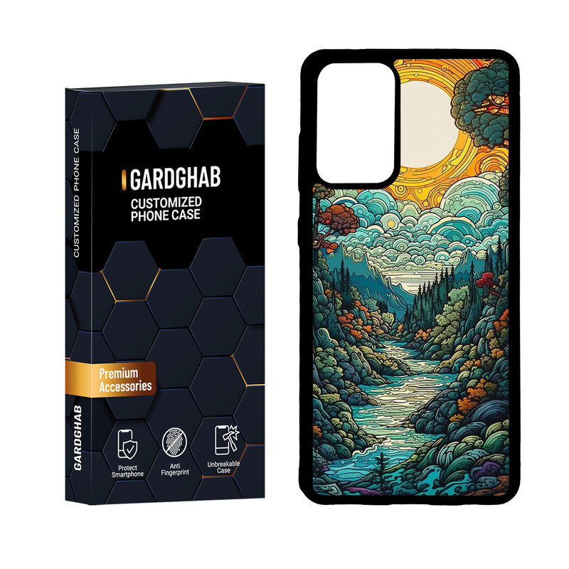 کاور گارد قاب مدل پشت گلس هنری مناسب برای گوشی موبایل سامسونگ Galaxy A72