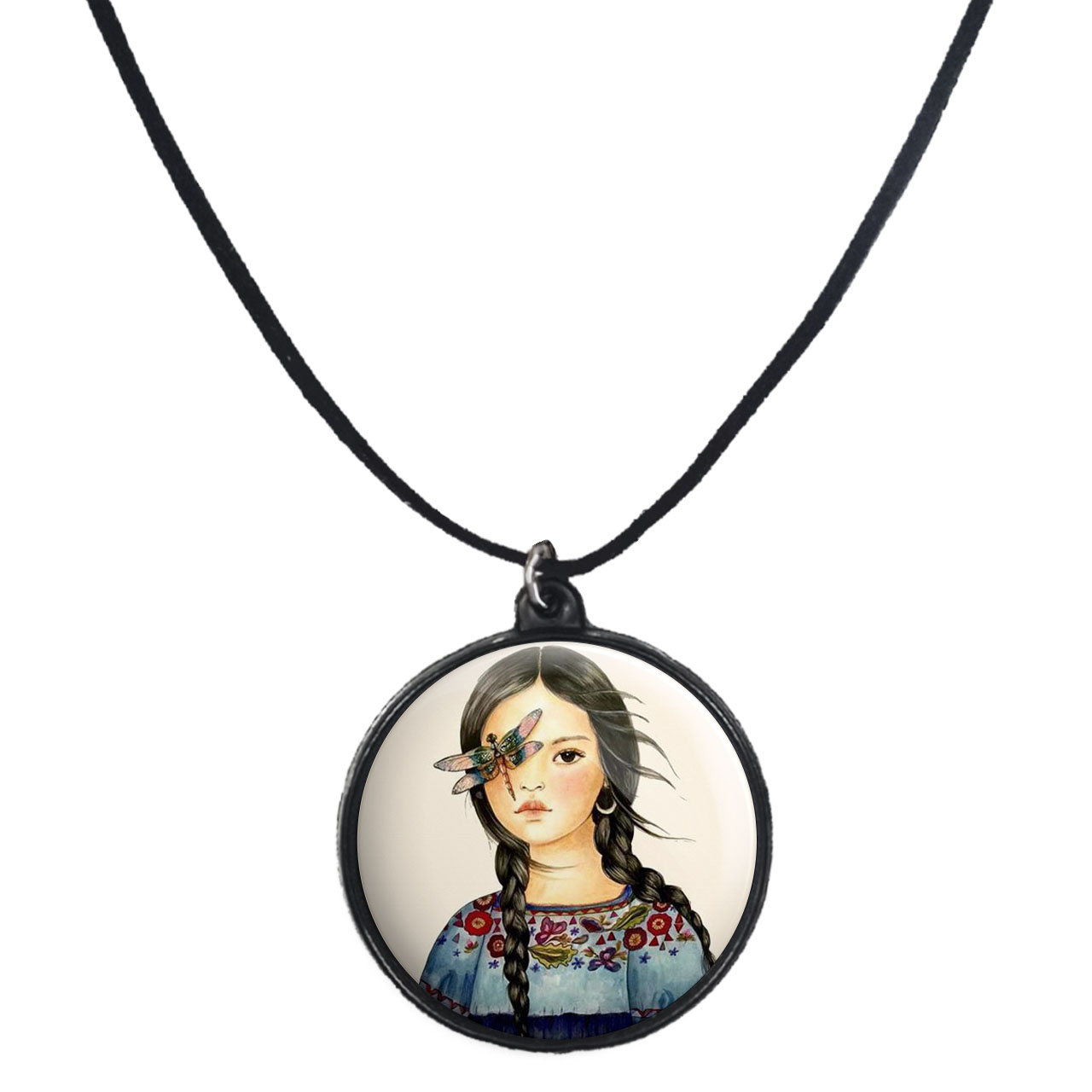 گردنبند پرمانه طرح دخترونه کد pmb.4543 مدل دو طرفه