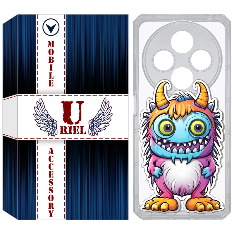 کاور یوریل مدل Clear کد 50 طرح میکروب مناسب برای گوشی موبایل شیائومی Redmi 14C / Poco C75