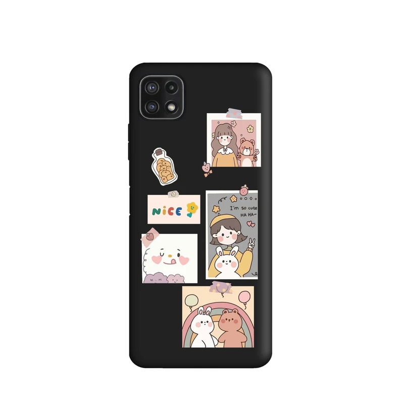 کاور قاب گارد طرح دختر و خرس کد t8414 مناسب برای گوشی موبایل سامسونگ Galaxy A22 5G