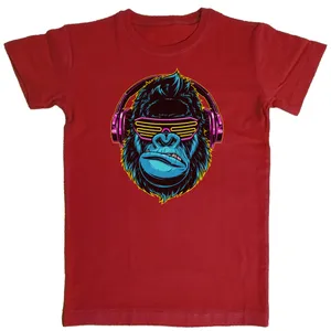 تی شرت آستین کوتاه بچگانه مدل گوریل تمام پنبه تریکو