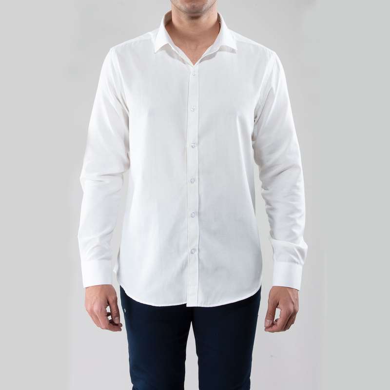 پیراهن آستین بلند مردانه ان سی نو مدل جگوار اسلیم رنگ شیری