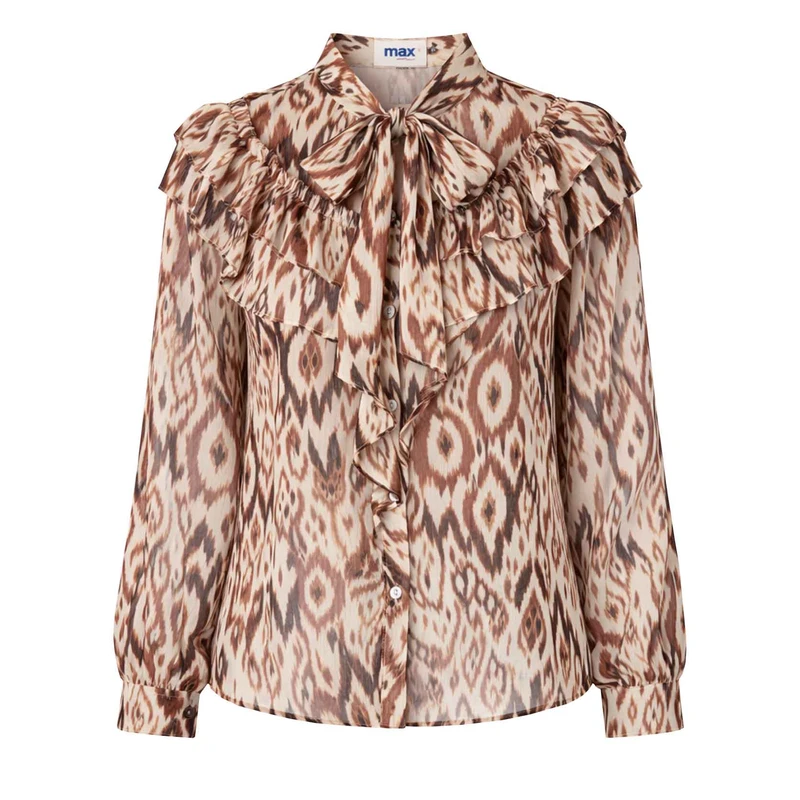 شومیز آستین بلند یقه کراواتی زنانه مکس مدل مجلسی 47347 