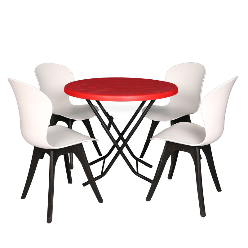 میز و صندلی ناهارخوری چهارنفره مدل ماهلین فایبرگلاس