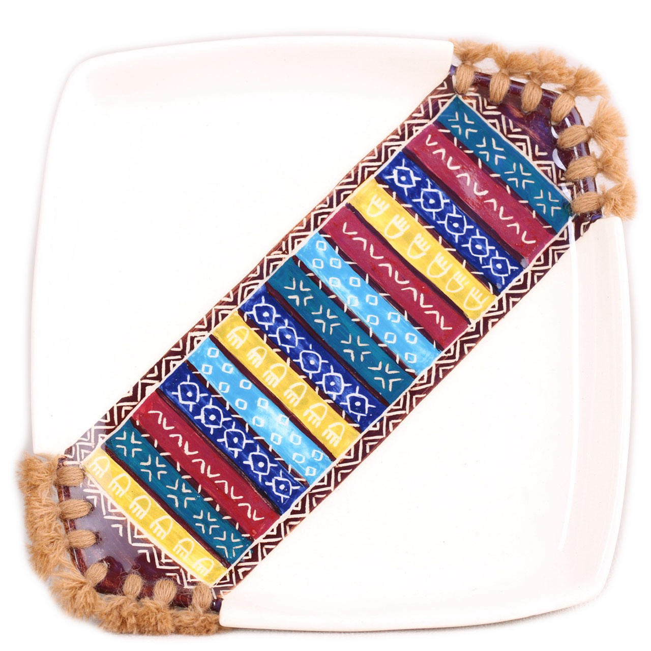 بشقاب طرح گلیم کد C09