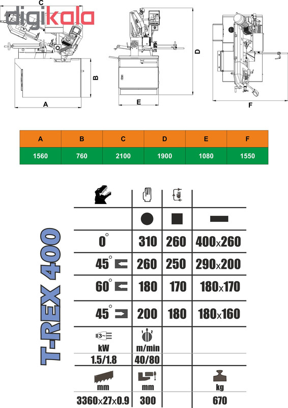 دستگاه اره نواری فولادبر صد صنعت مدل 400 دستگاه اره نواری فولادبر صد صنعت مدل 400