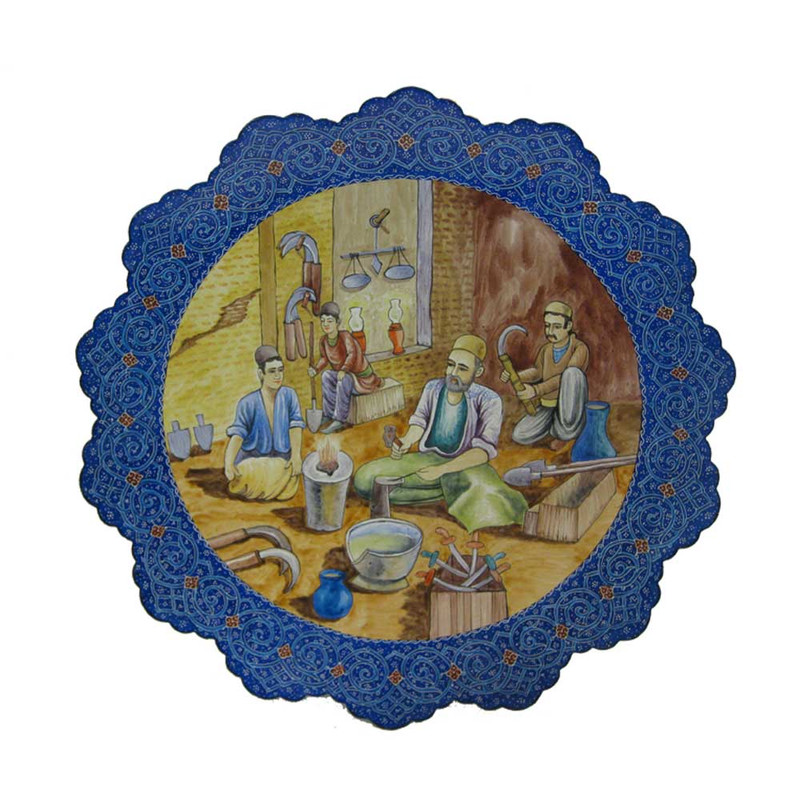 بشقاب میناکاری طرح نقاشی کد 04 قطر 30 سانتی متر